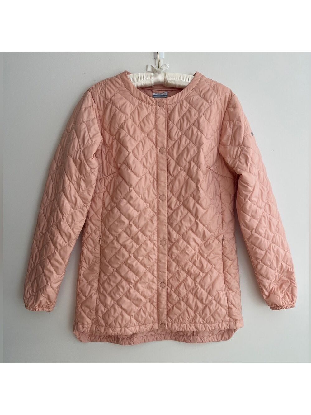 COLUMBIA Sweet View Quilted Snap Front Mid Jacket Pastel Pink Outdoors Walking